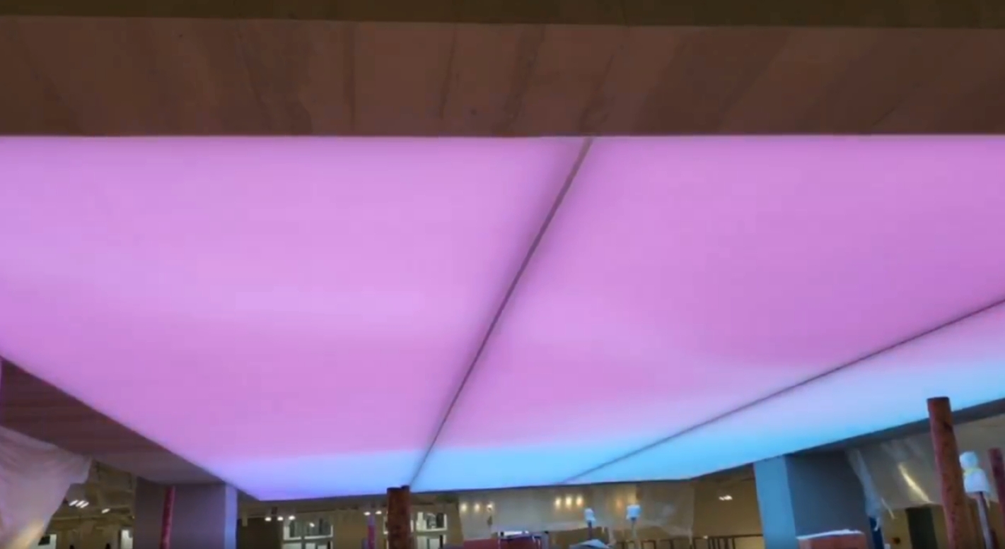 Dynamic Light Box Ceiling Luminous Textile Panel Large Moving Light Box