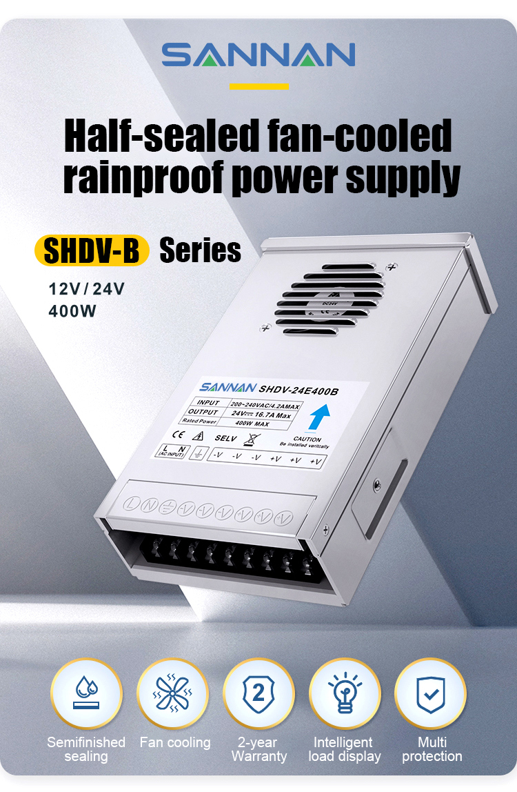 SHDV-B Series Fan-Cooled Semi-Sealed Rainproof Power Supply SHDV-B Series Fan-Cooled Semi-Sealed Rainproof Power Supply