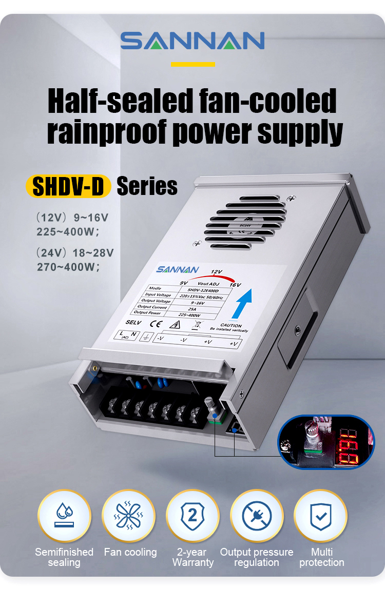 SHDV-D Series Pressure Regulating Fan-Cooled Semi-Sealed Rainproof Power Supply SHDV-D Series Pressure Regulating Fan-Cooled Semi-Sealed Rainproof Power Supply